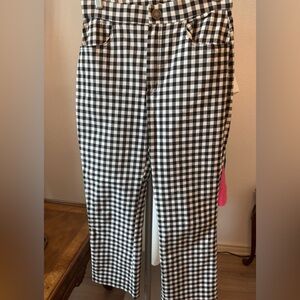 Free People: Gingham Cropped Trousers. Size M